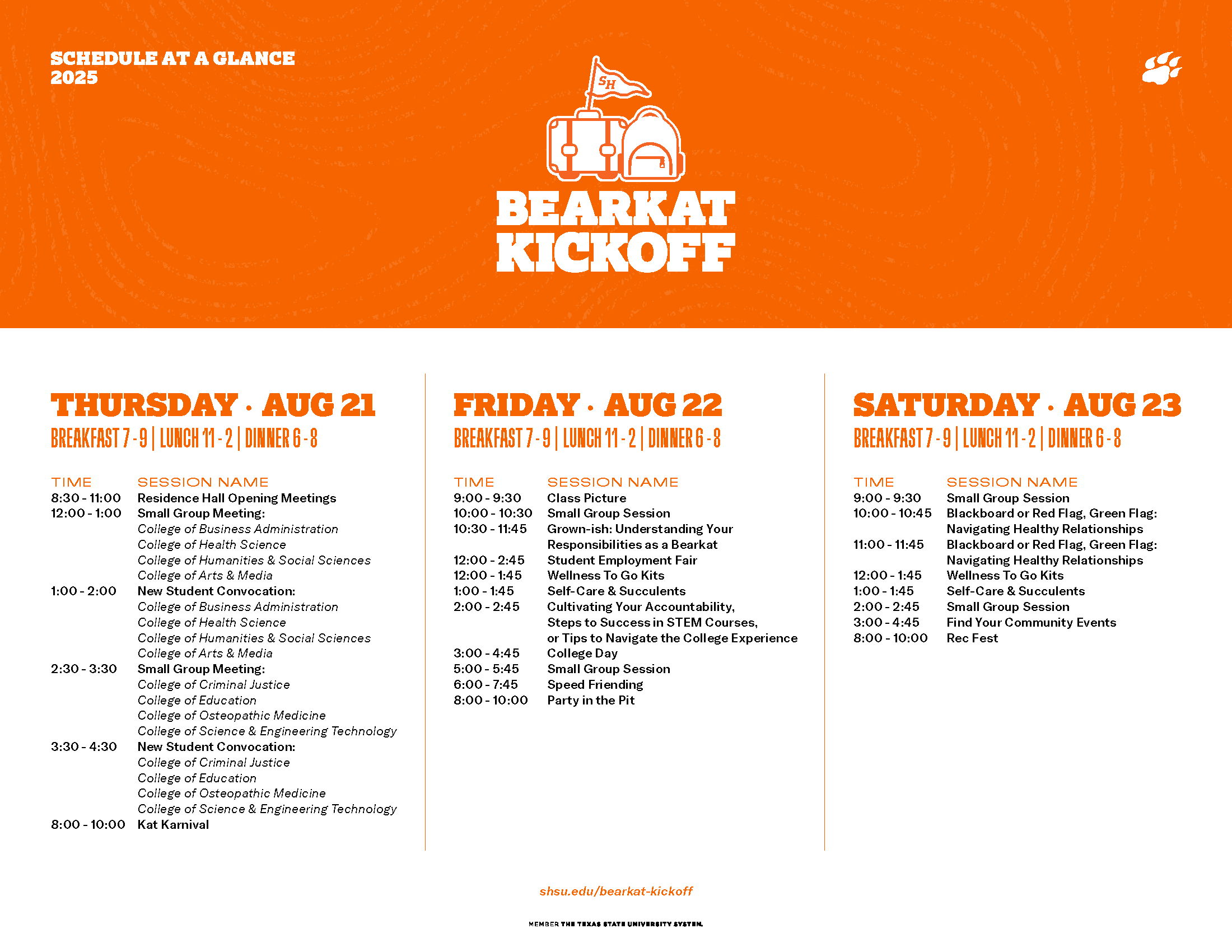 Bearkat Kickoff Program